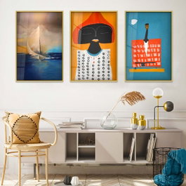 Wallity Huhu385 Cuadro Decorativo de Vidrio Templado Multicolor 30 x 40 cm (3 piezas)